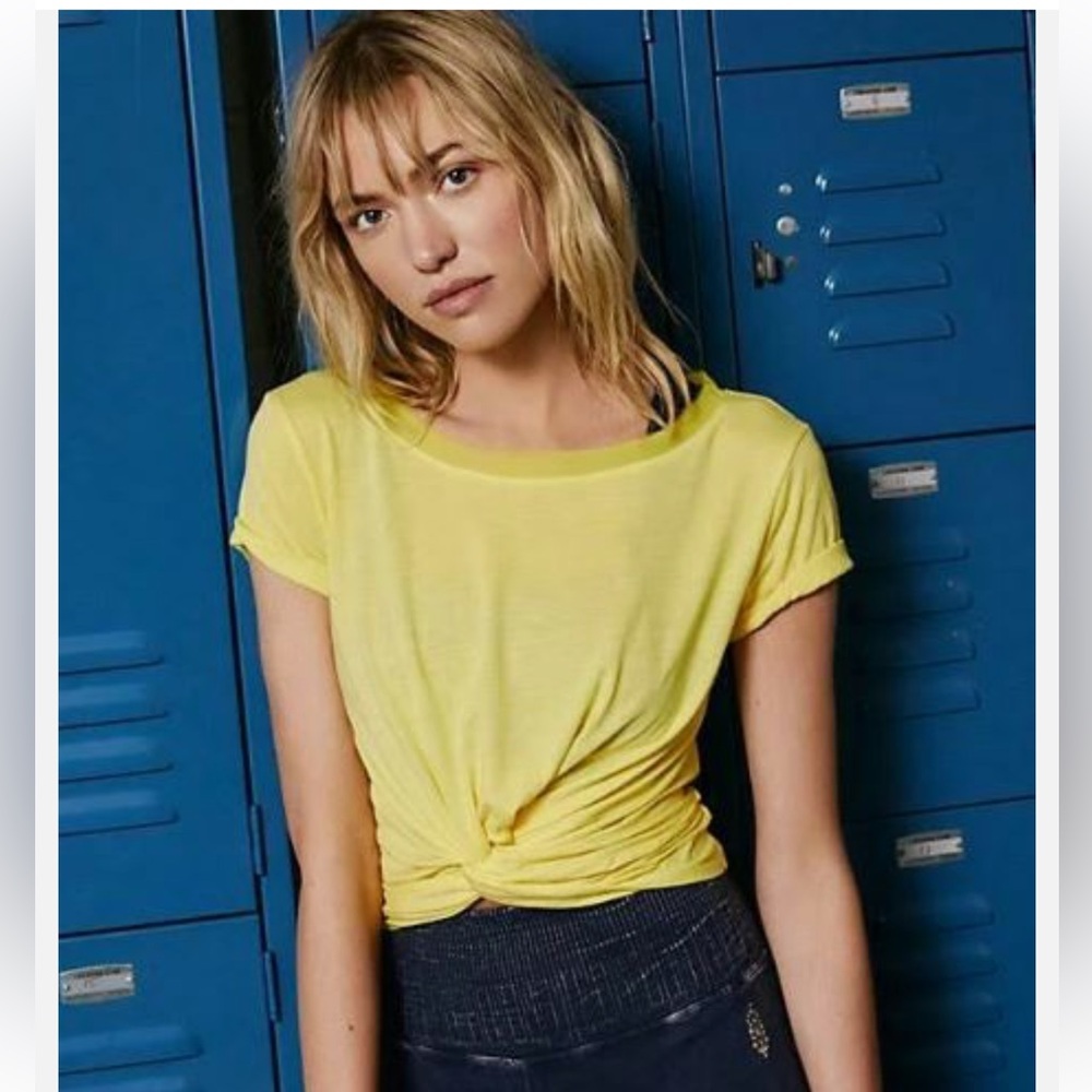 Free People Yellow Crop Top NWOT